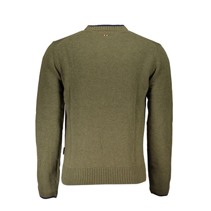 Green Fabric Men Sweater