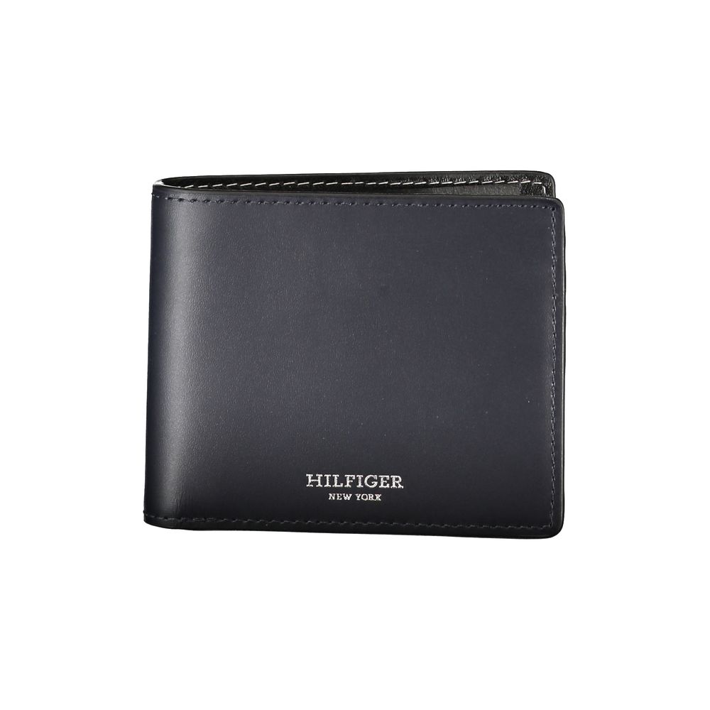 Elegant Blue Leather Bifold Wallet