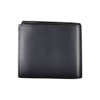 Elegant Blue Leather Bi-Fold Wallet