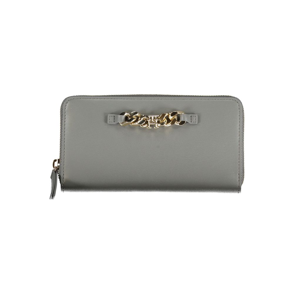 Chic Gray Polyethylene Compact Wallet