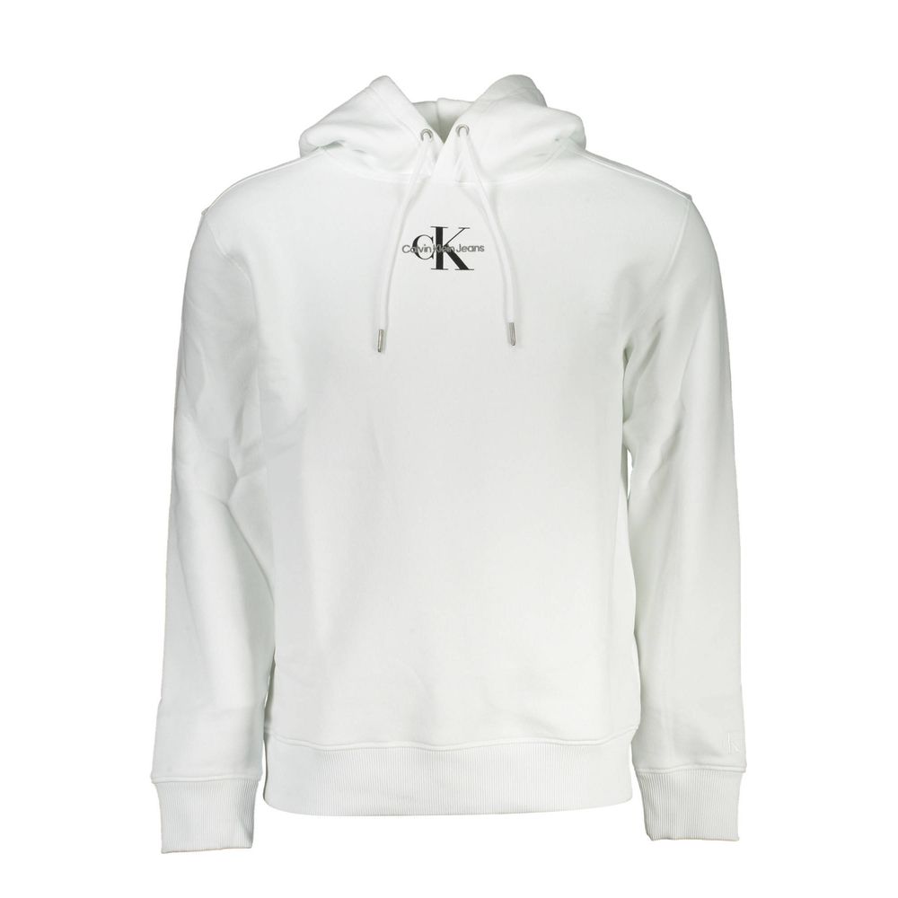 Chic White Embroidered Hoodie with Eco-Conscious Touch