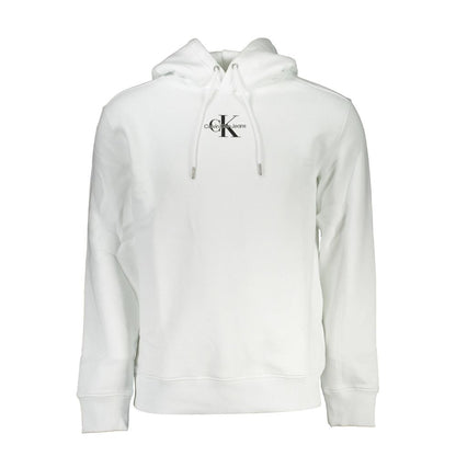 Chic White Embroidered Hoodie with Eco-Conscious Touch