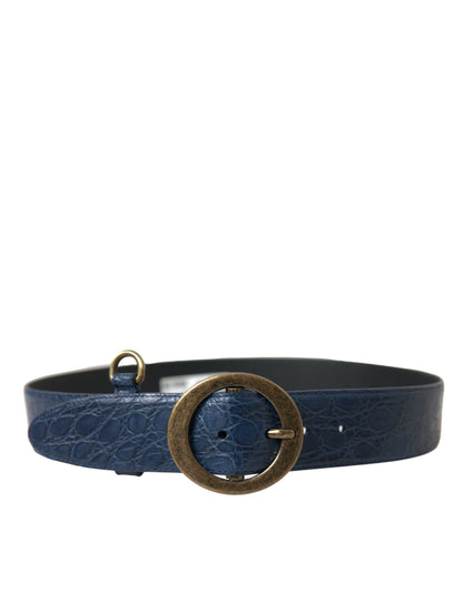 Elegant Italian Leather Belt with Metal Buckle