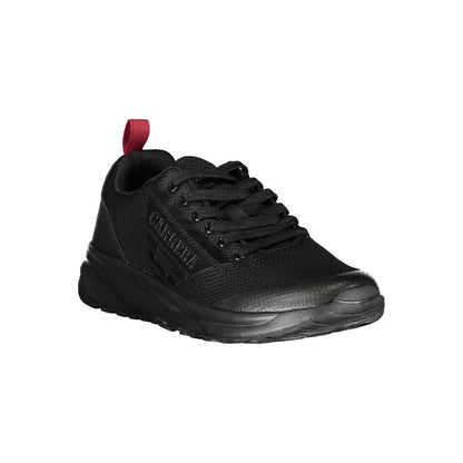 Dynamic Black Sneakers with Eco-Leather Detailing