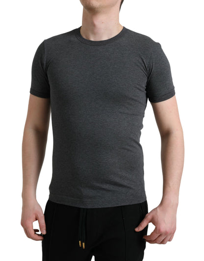 Elegant Dark Gray Crew Neck Tee