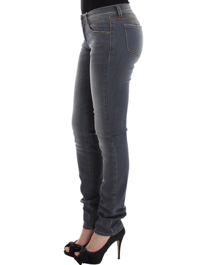 Chic Gray Slim-Fit Skinny Jeans