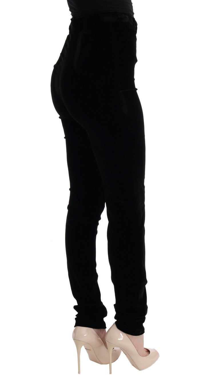 Sleek High-Waist Black Trousers