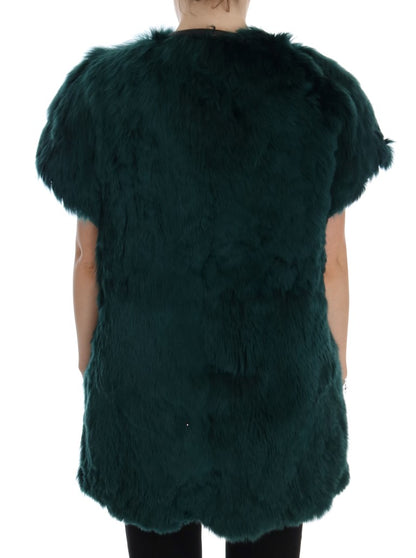 Exquisite Green Alpaca Fur Long Vest