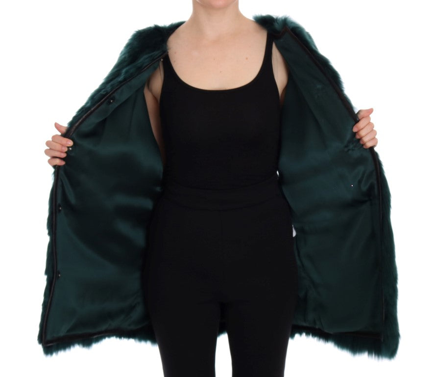 Exquisite Green Alpaca Fur Long Vest