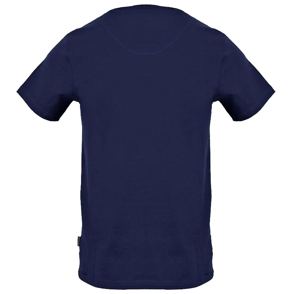 Blue Cotton Men T-Shirt