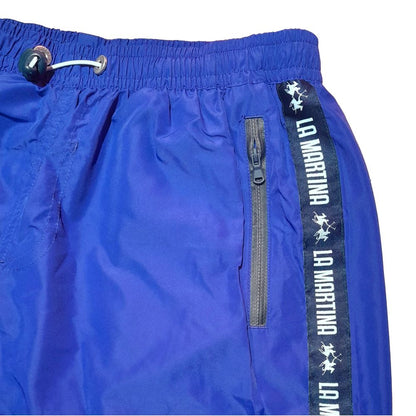 Blue Polyester Men's Swim Trunks