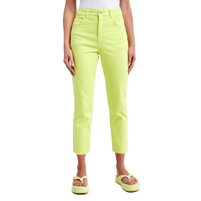 Chic High-Waisted Lime Trousers