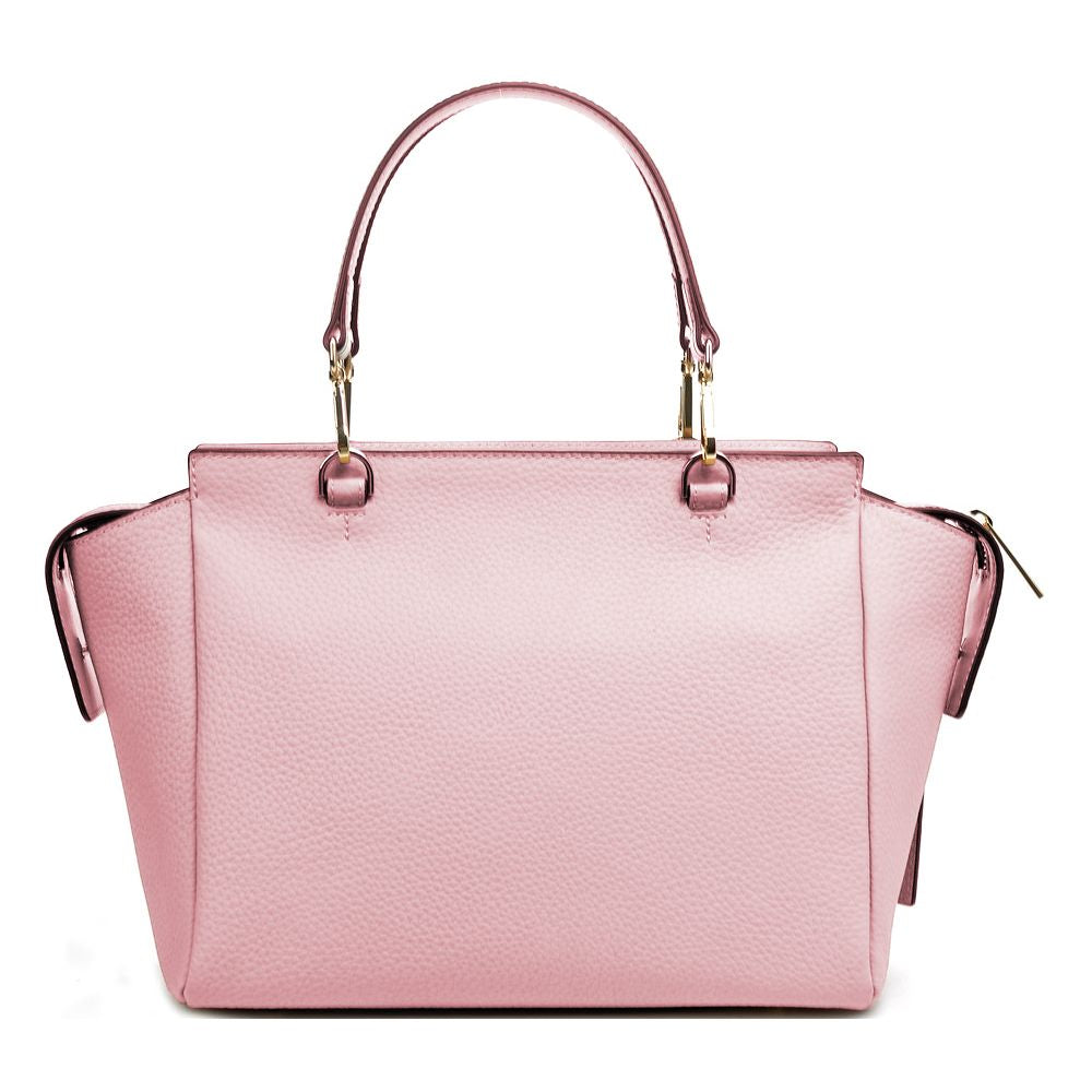 Chic Pink Textured Calfskin Handbag