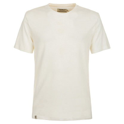 Elevated White Linen-Cotton Blend Tee