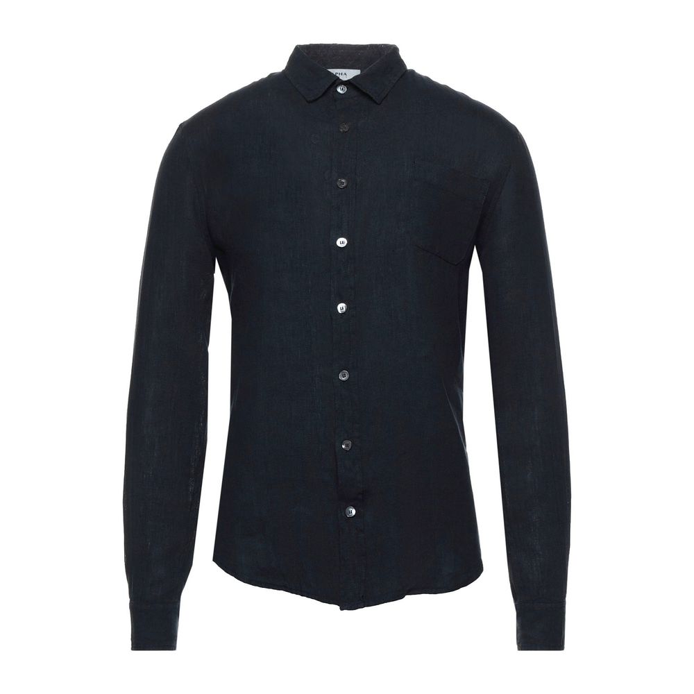 Midnight Blue Linen Shirt - Italian Craftsmanship