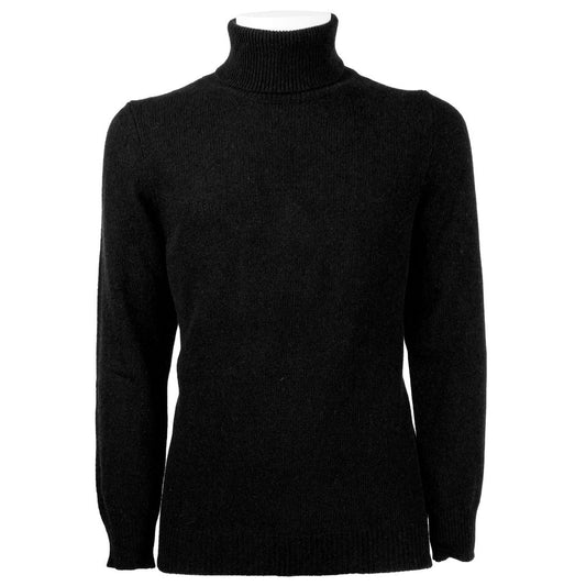 Black Cashmere Men's Turtleneck Sweater