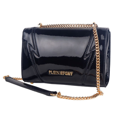 Chic Patent Effect Chain Shoulder Bag