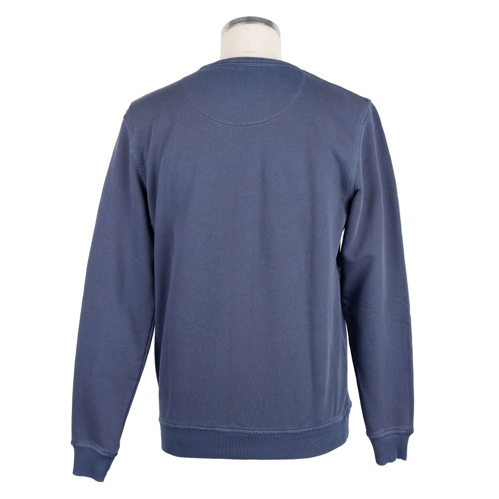 Blue Cotton Men Sweater