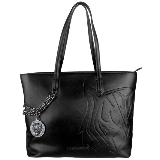 Black Polyethylene Women Shoulder Bag