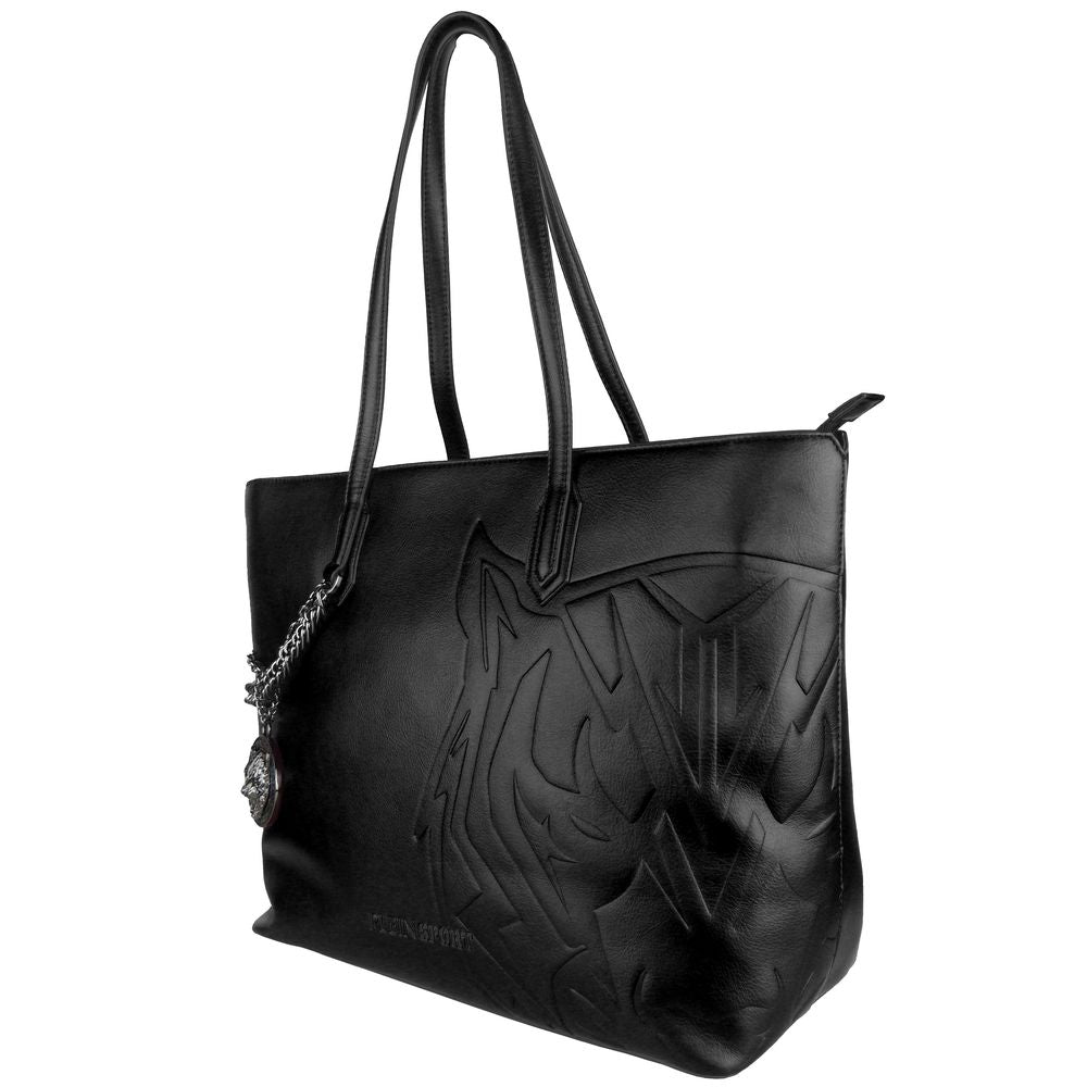 Black Polyethylene Women Shoulder Bag