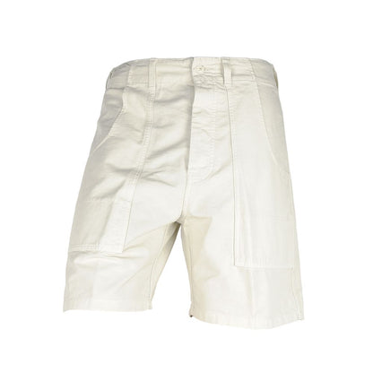 White Cotton Men Bermuda Shorts