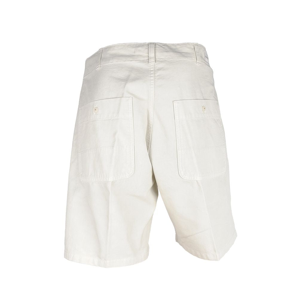 White Cotton Men Bermuda Shorts