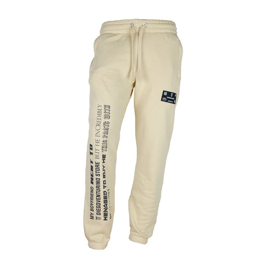 Beige Cotton Men's Track Trousers