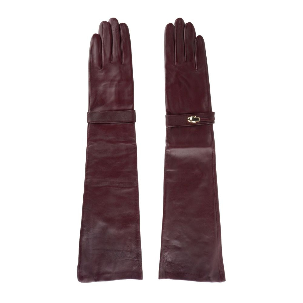 Elegant Lambskin Leather Gloves In Radiant Pink