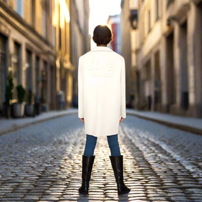 Chic White Winter Elegance Long Coat