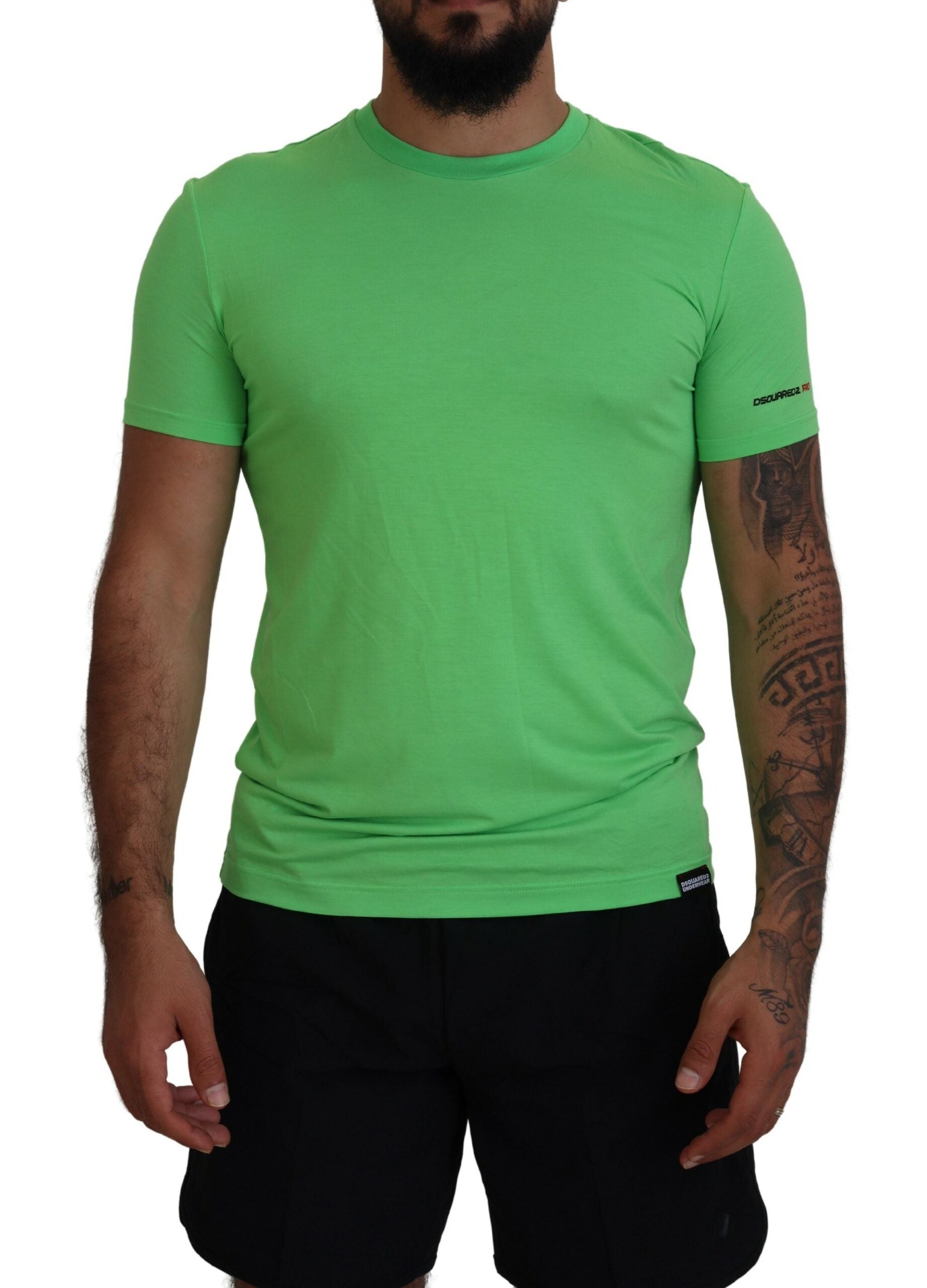 Green Modal Short Sleeves Crewneck T-shirt