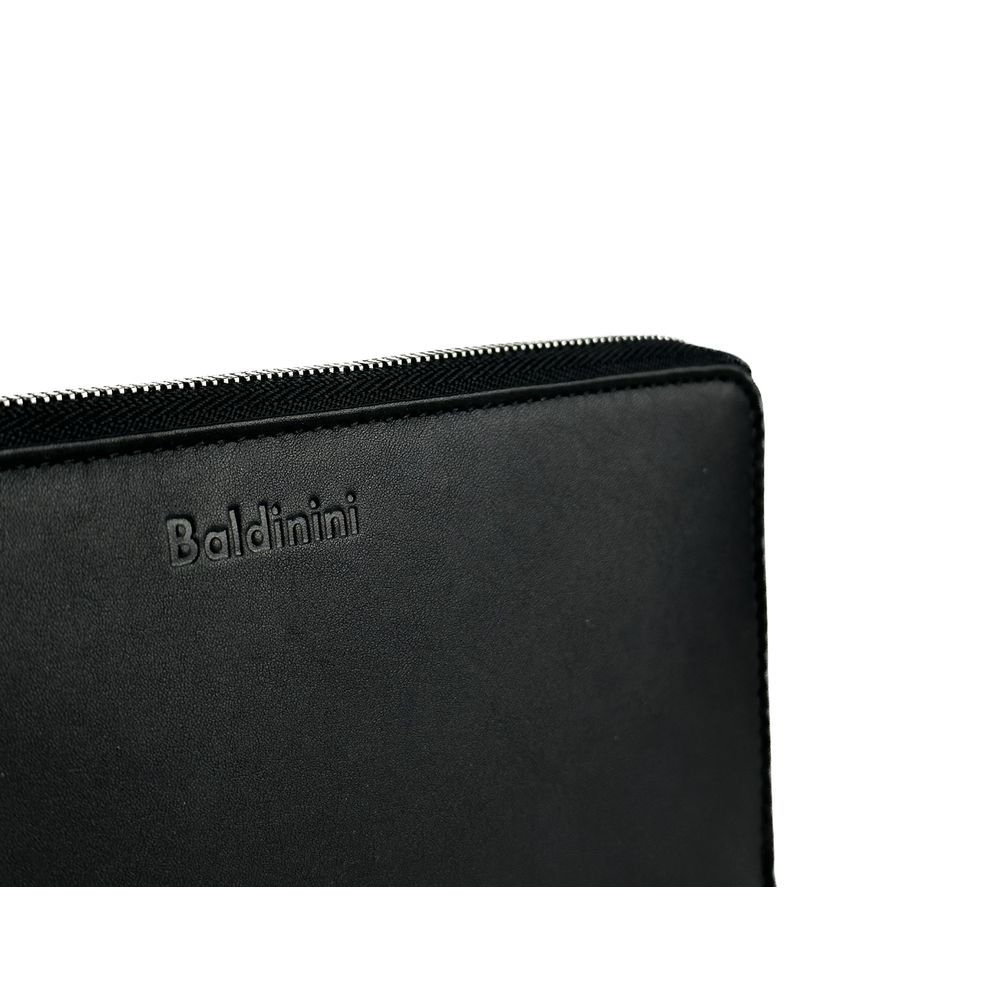 Elegant Black Leather Travel Organizer