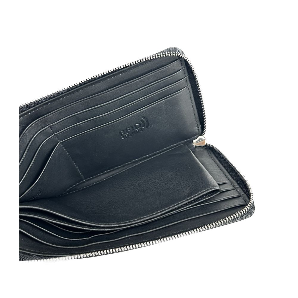 Elegant Black Leather Travel Organizer