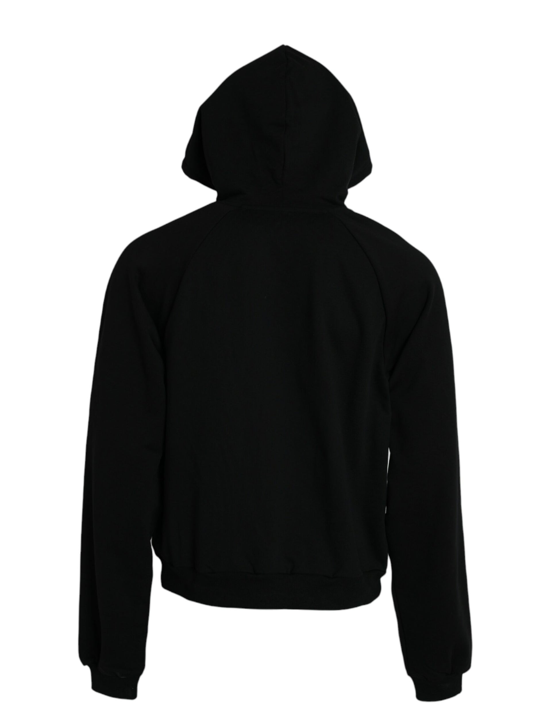 Black Cotton Logo Hooded Pullover Sweatshirt Sweater