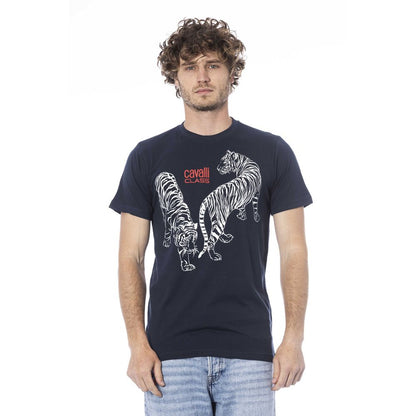 Blue Cotton Men T-Shirt