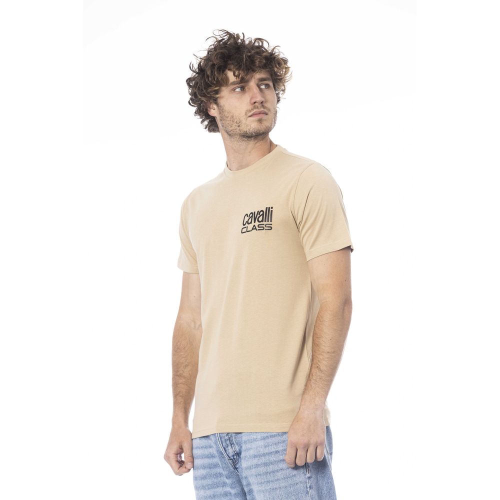 Beige Cotton Men T-Shirt