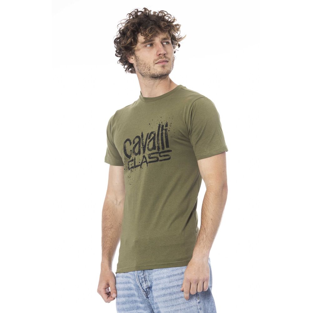 Green Cotton Men T-Shirt