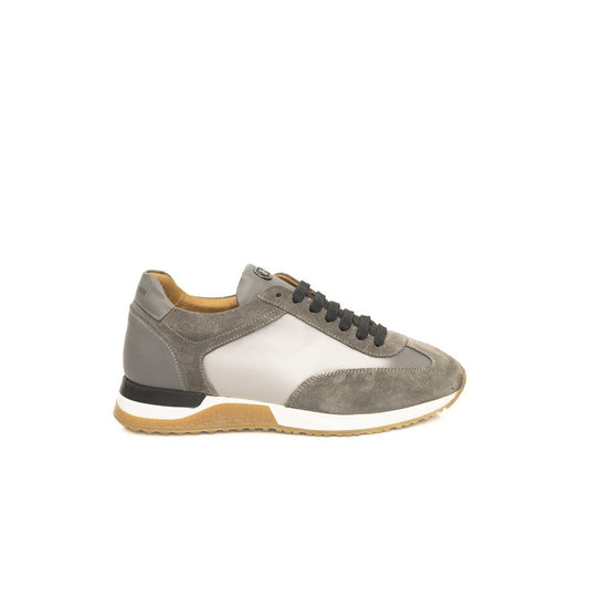 Gray Leather Men Sneaker