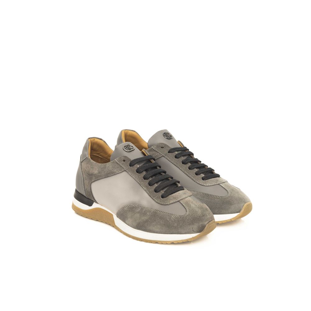 Gray Leather Men Sneaker