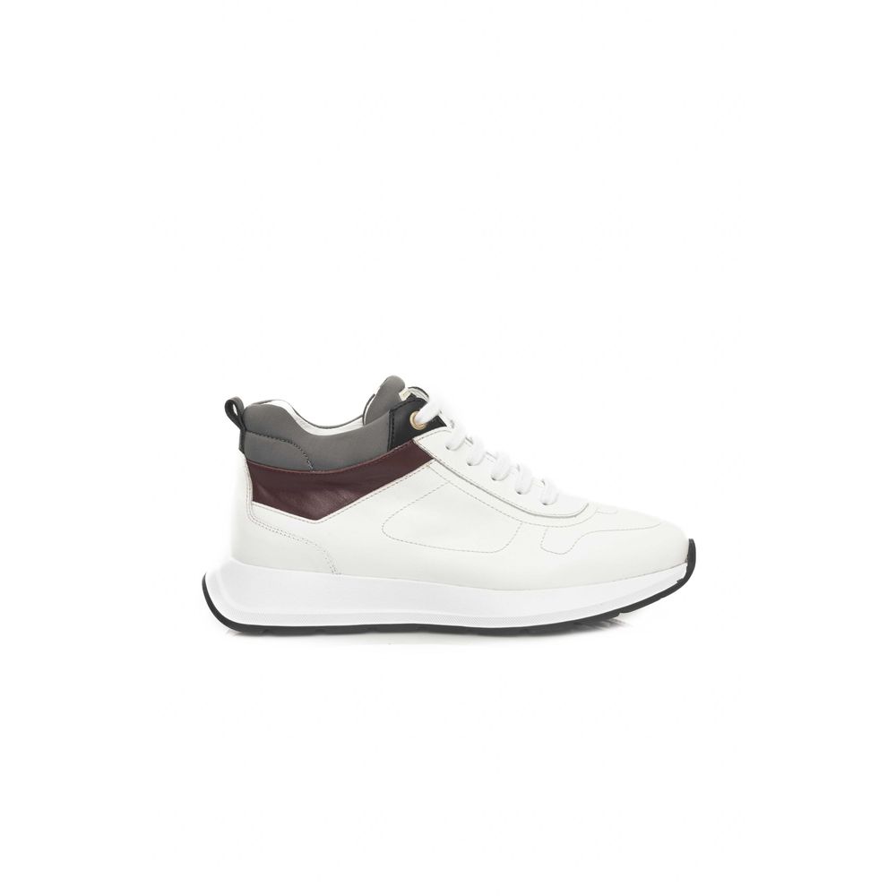 White Leather Women Platform Sneaker