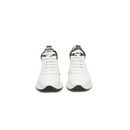 White Leather Women Platform Sneaker