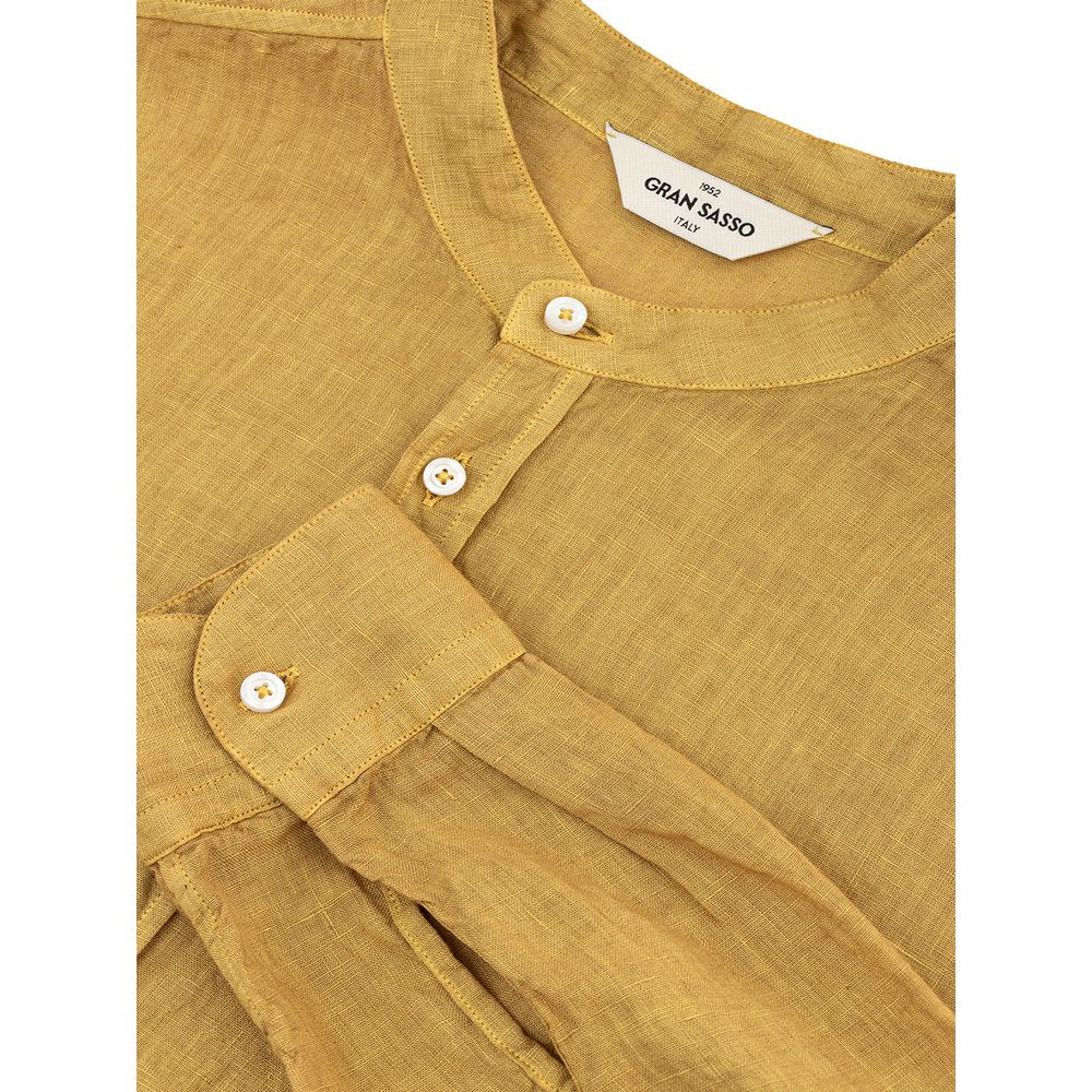 Gold Linen Elegance Men's Shirt