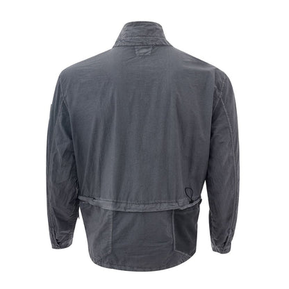 Sleek Black Polyamide Men's Jacket