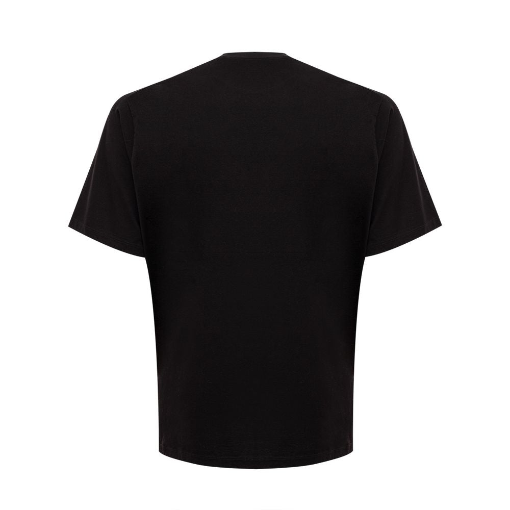 Sleek Black Cotton T-Shirt for Men