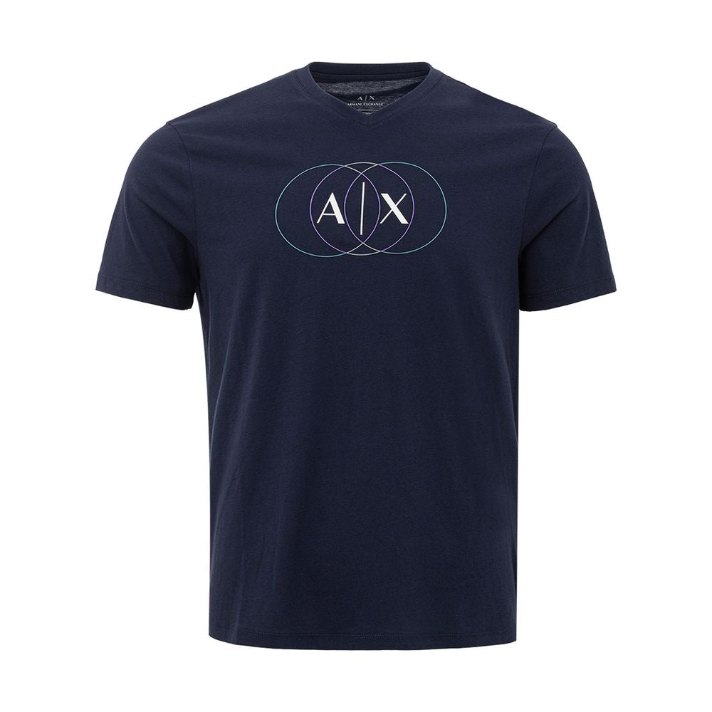 Sleek Blue Cotton Tee for Men