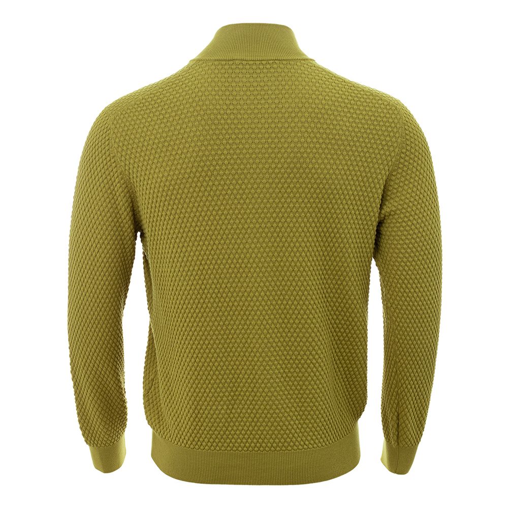 Elegant Yellow Cotton Cardigan for Men