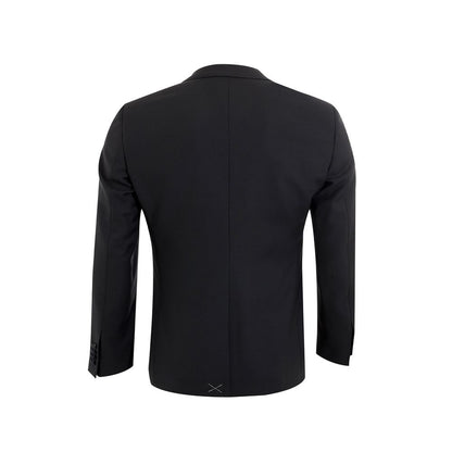 Elegant Black Wool Men's Suit