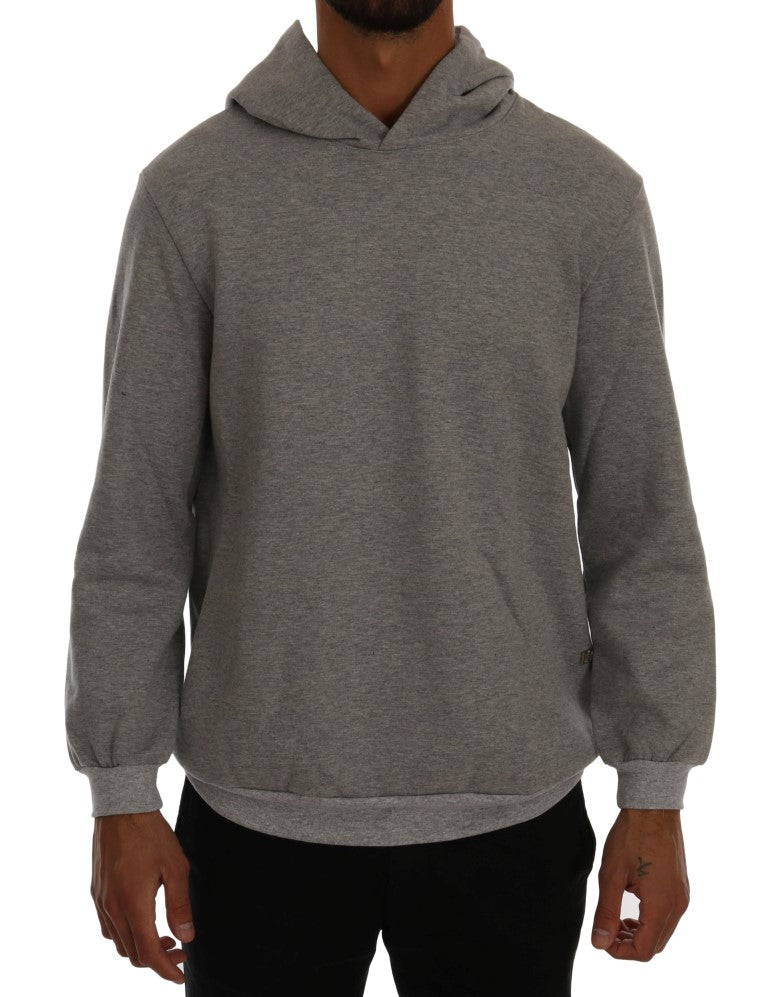 Sophisticated Gray Cotton Hooded Sweater