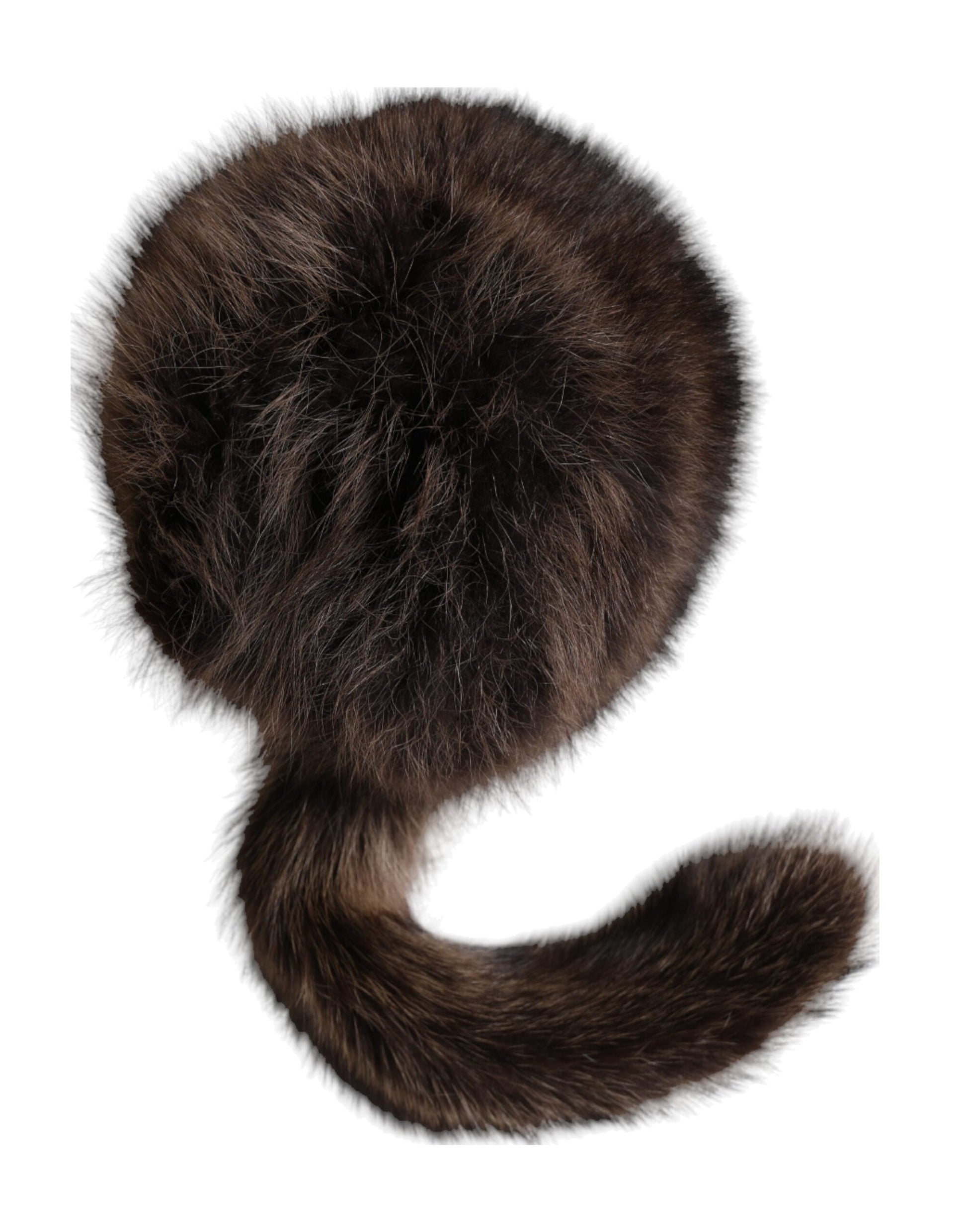 Women Brown Raccoon Fur Bucket Hat