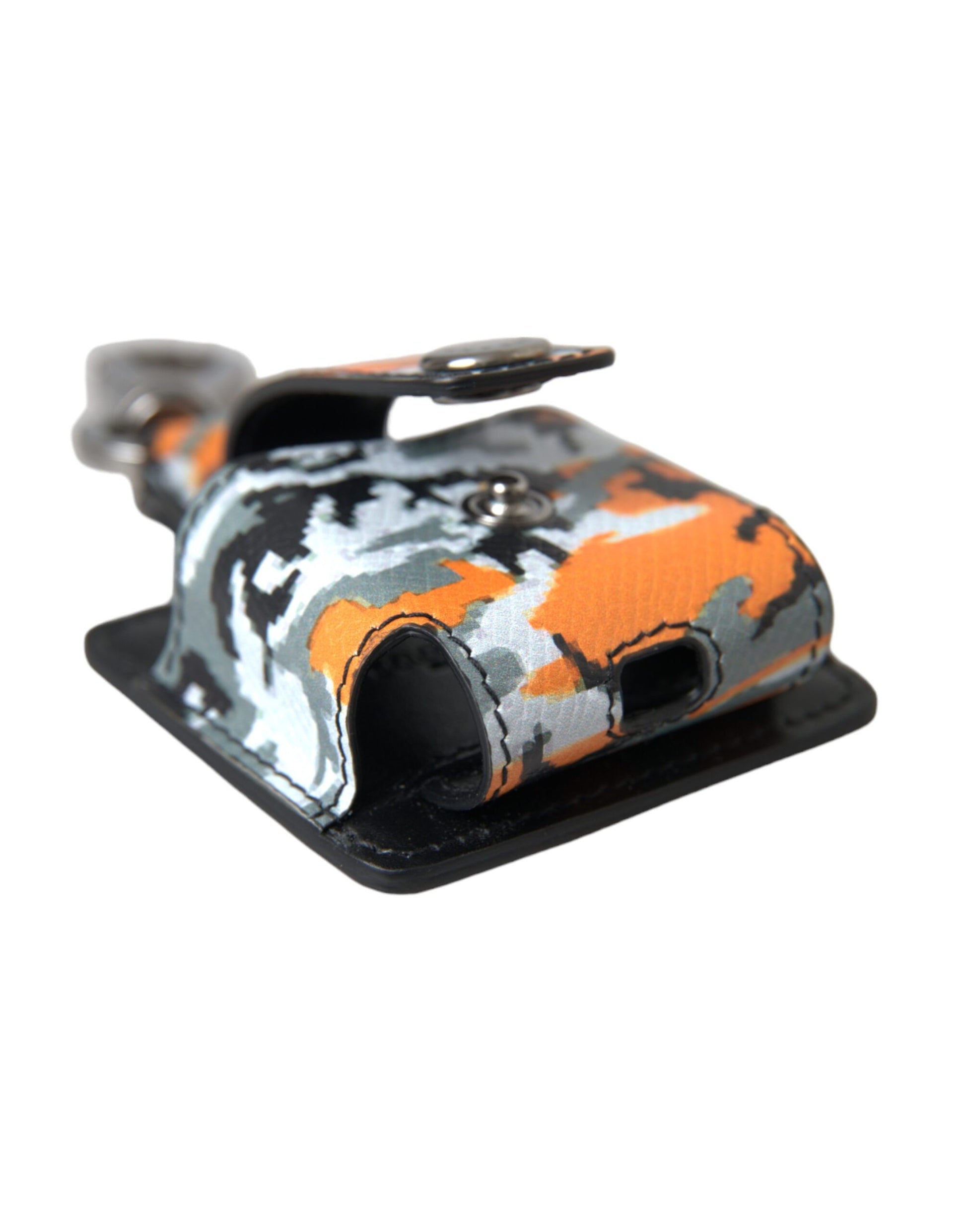 Multicolor Camouflage Print Leather Metal Airpods Case