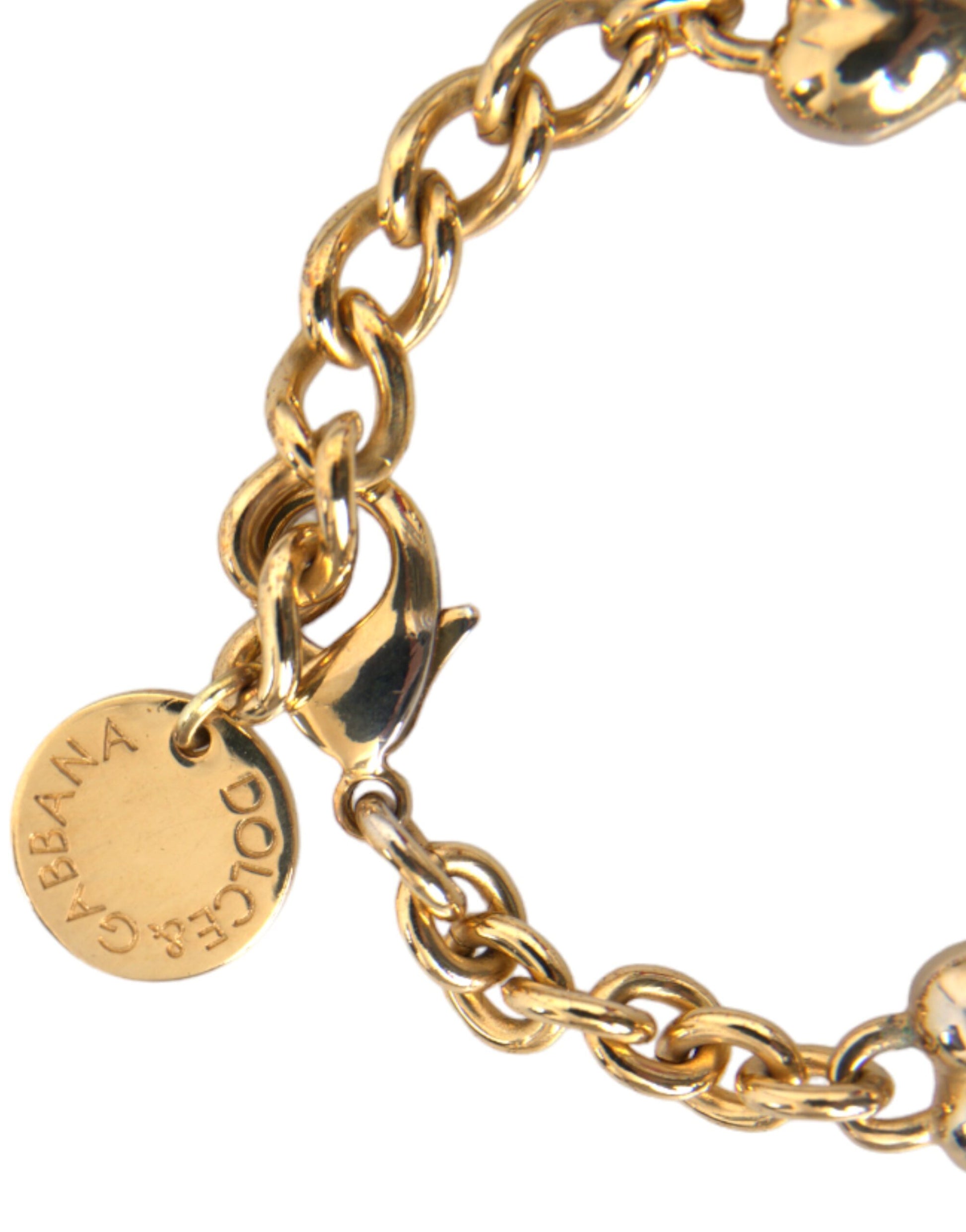 Gold Tone Brass Chain MY DOG Heart Bracelet